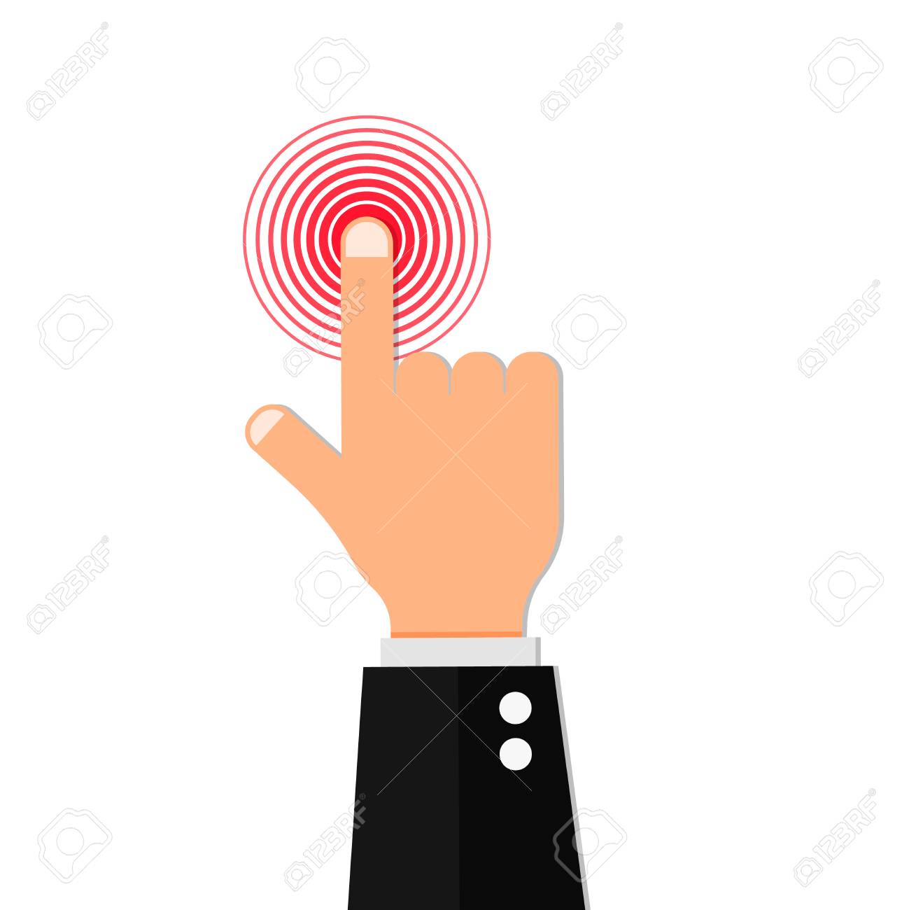 Finder Press Red Pointer . Click Here Icon Royalty Free SVG, Cliparts,  Vectors, and Stock Illustration. Image 114438211.