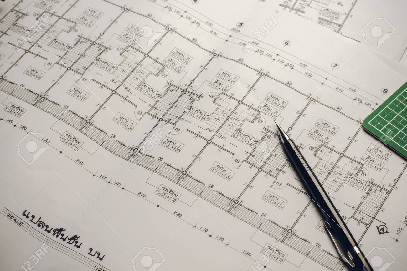 engineering diagram blueprint paper drafting project sketch