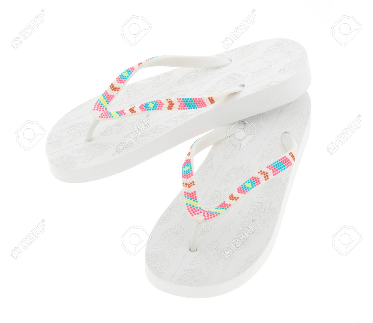 ladies white flip flops