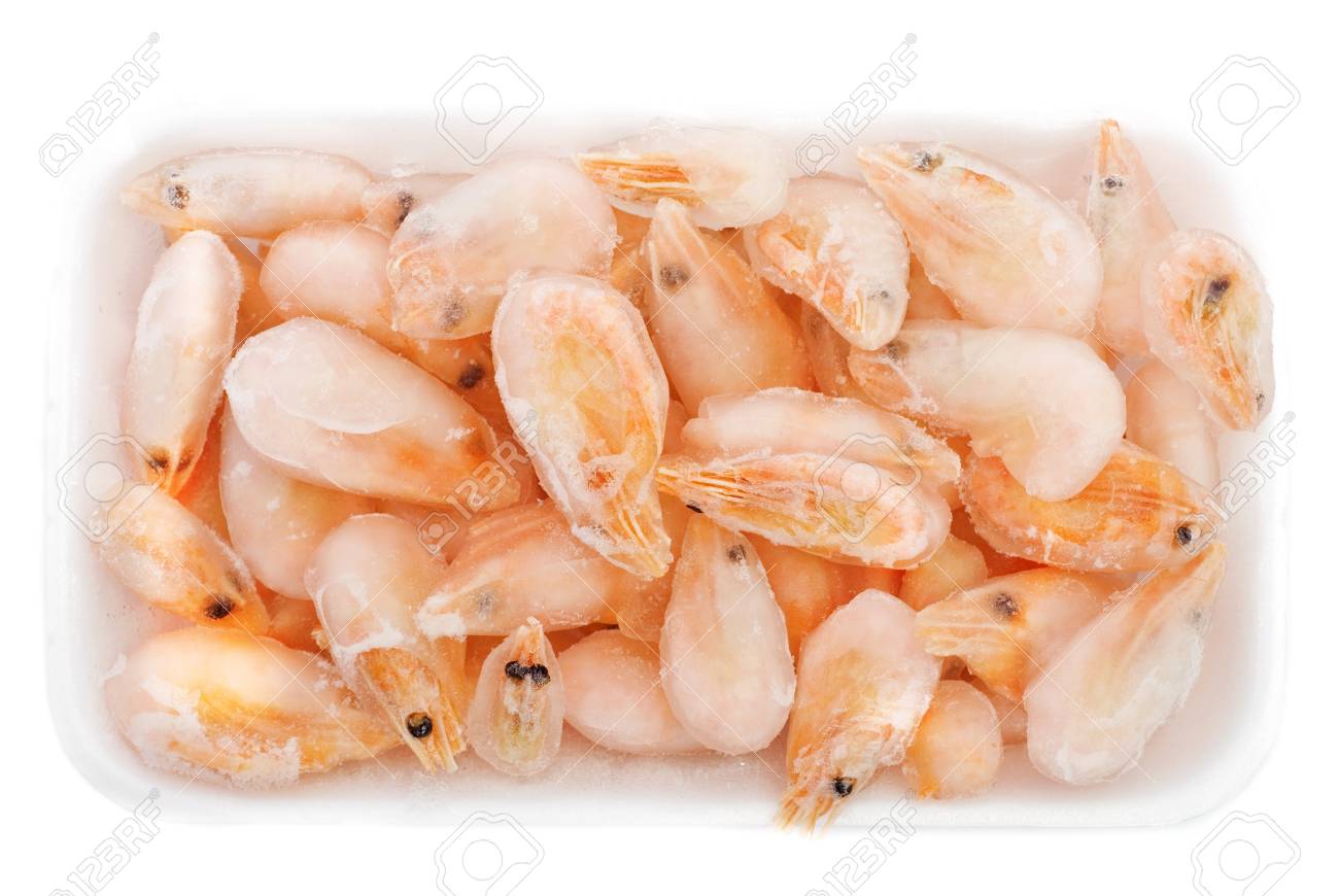 Raw Frozen Shrimp Isolated On White Stock Photo, Picture and Royalty Free  Image. Image 13320610.