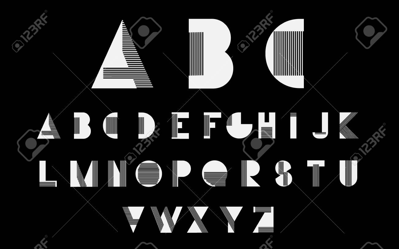 黒い線と白い英字フォント のイラスト素材 ベクタ Image 黒い線と白い英字フォント のイラスト素材 ベクタ Image