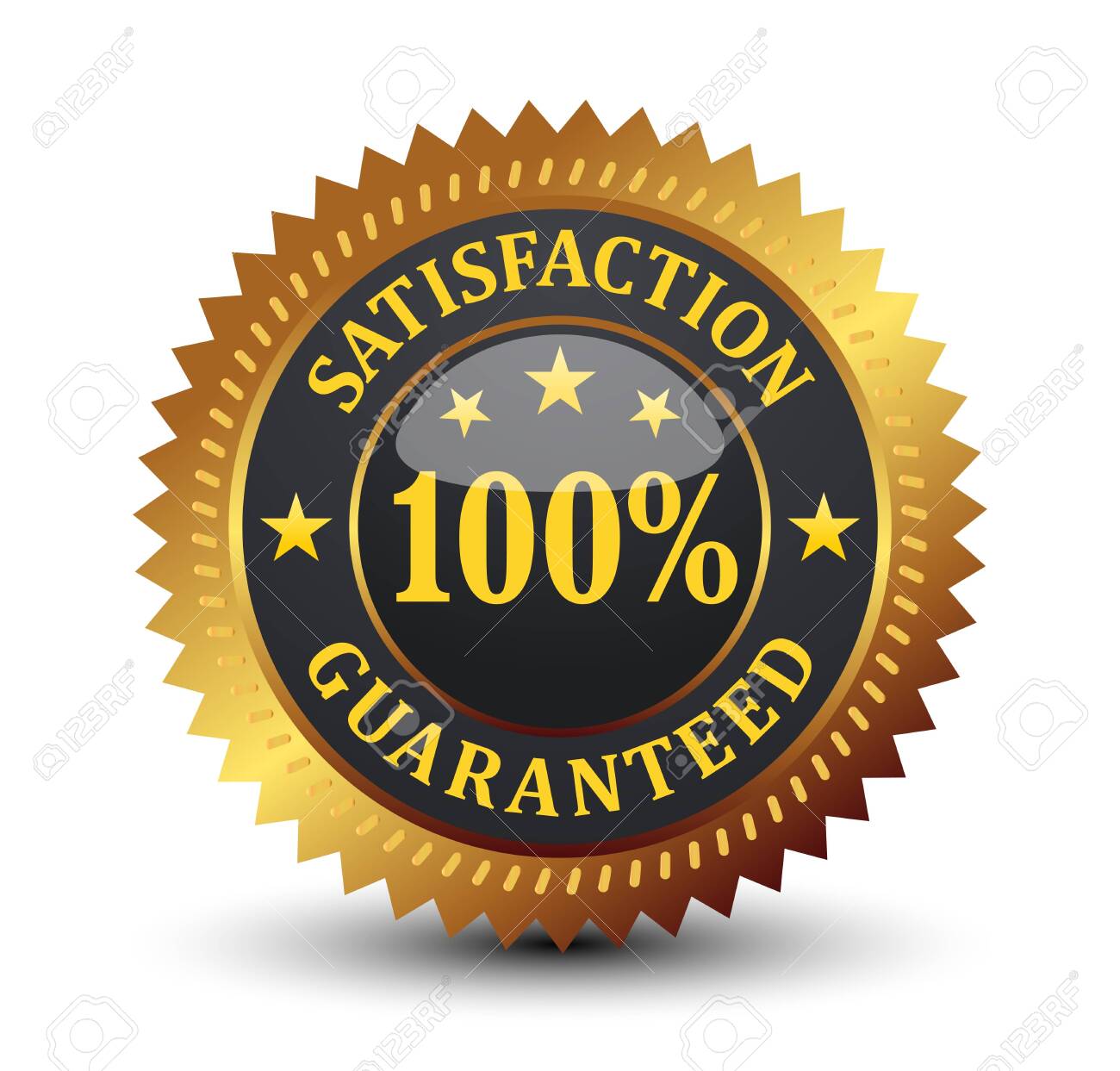 Glossy 100% satisfaction guaranteed, isolated on white background. - 152736462 Glossy 100% satisfaction guaranteed, isolated on white background. - 152736462
