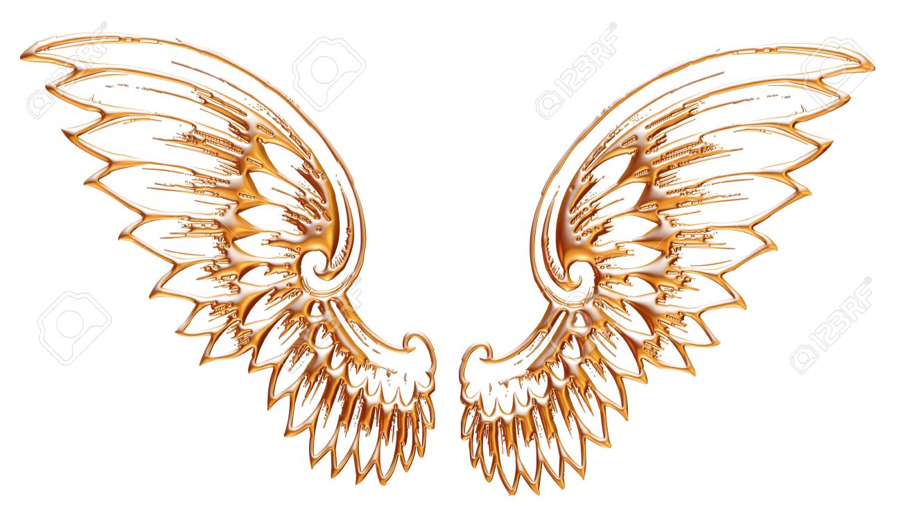 Golden Eagle Wings On Isolated White Background Stock Photo, Picture and  Royalty Free Image. Image 30600112., image size:1300x749