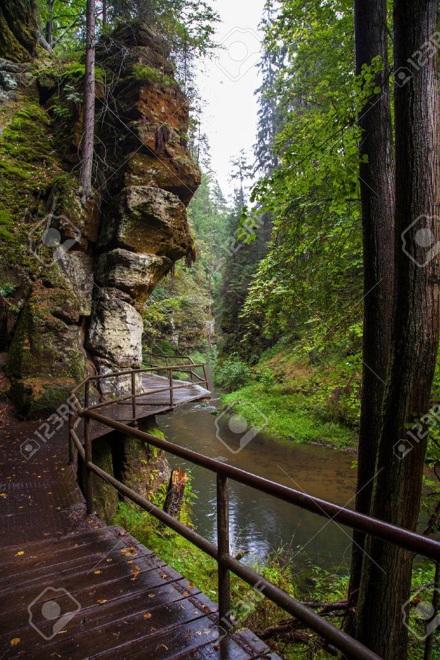 Kamnitz Gorge and hiking trails Hrensko czech republic - 66807015 Kamnitz Gorge and hiking trails Hrensko czech republic - 66807015