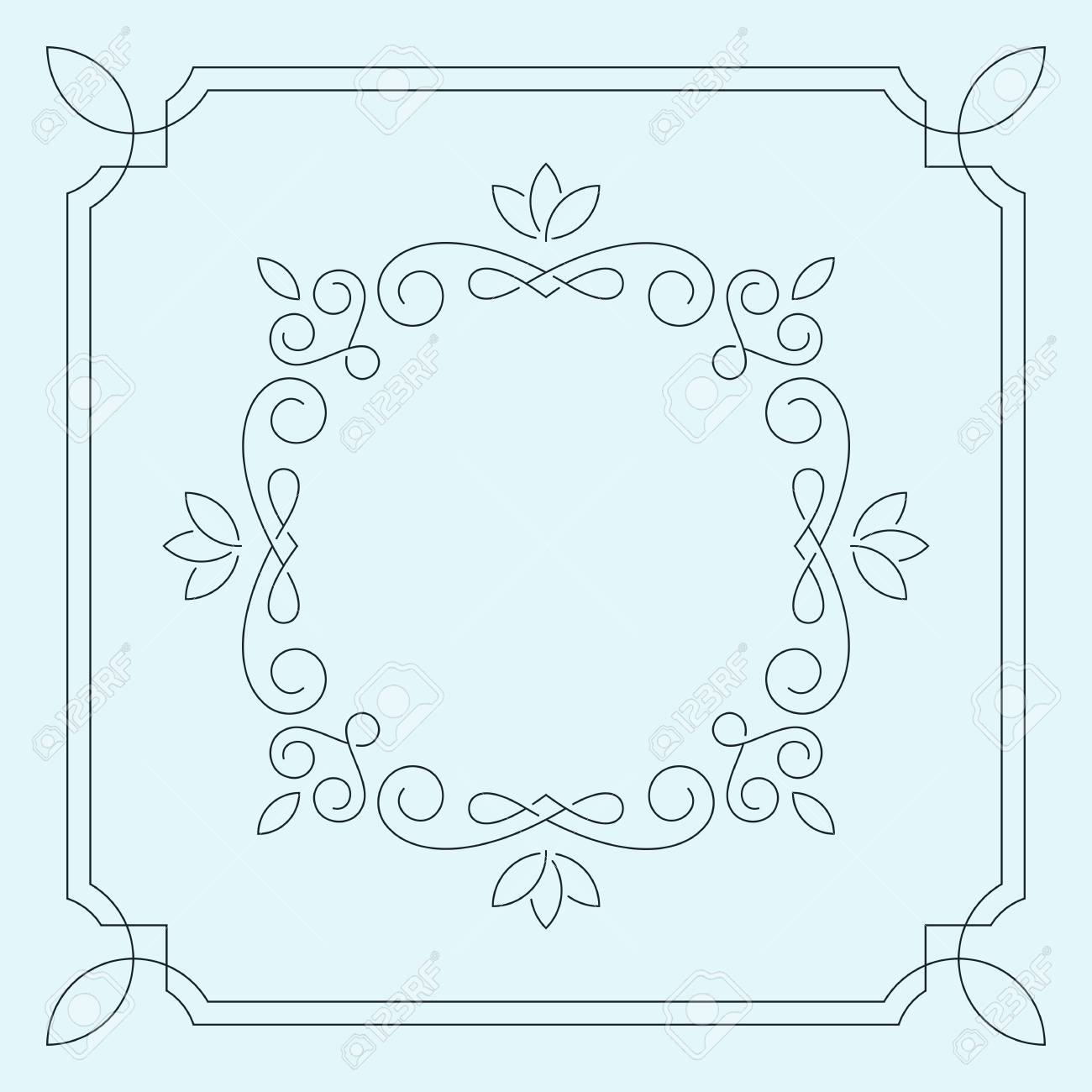 Floral frame monogram. Vintage emblem - 54202549 Floral frame monogram. Vintage emblem - 54202549