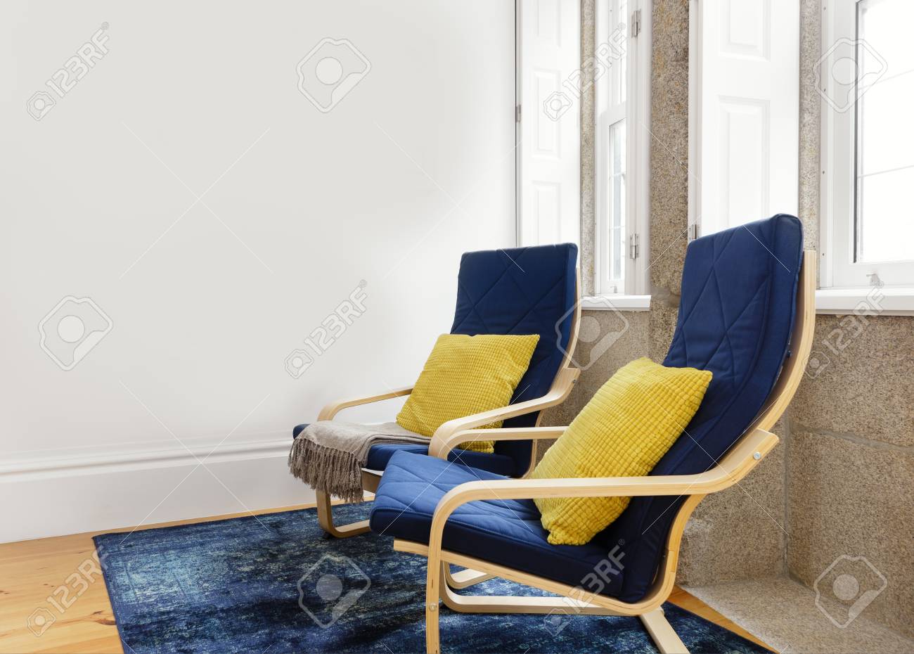 Lounge Chairs On A Bright Living Room Stock Photo Lounge Chairs On A Bright Living Room Stock Photo
