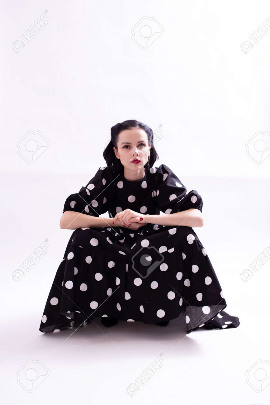 Her lip to Polka Dot Long Dress