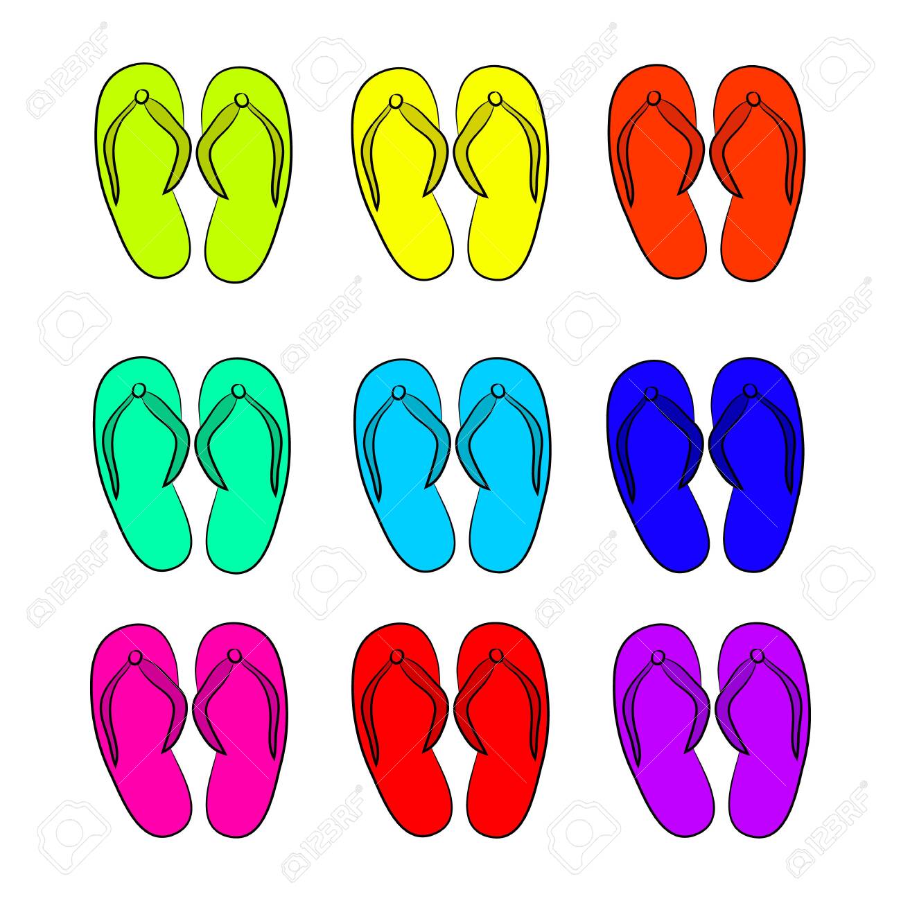 neon flip flops