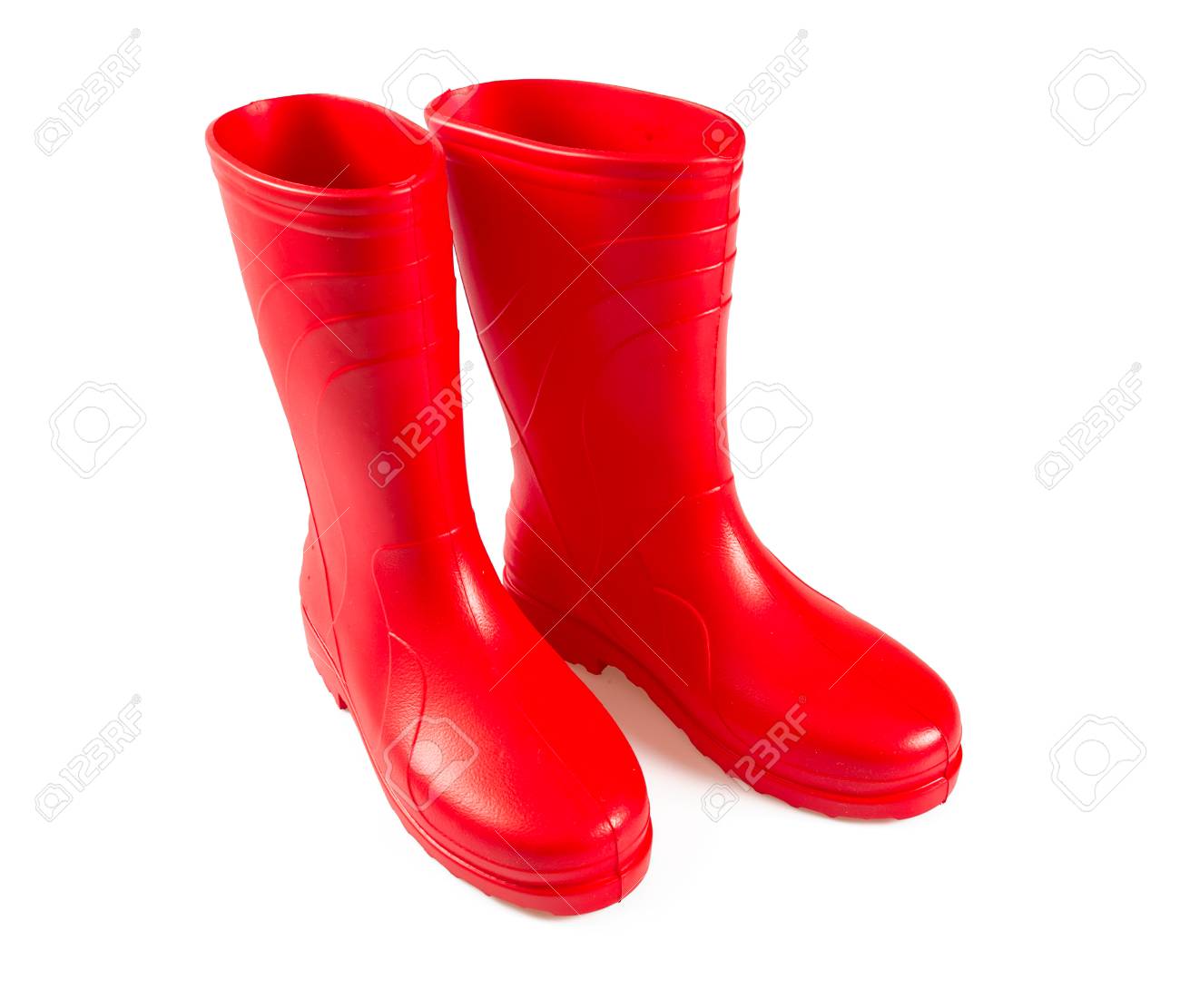 red rubber boots