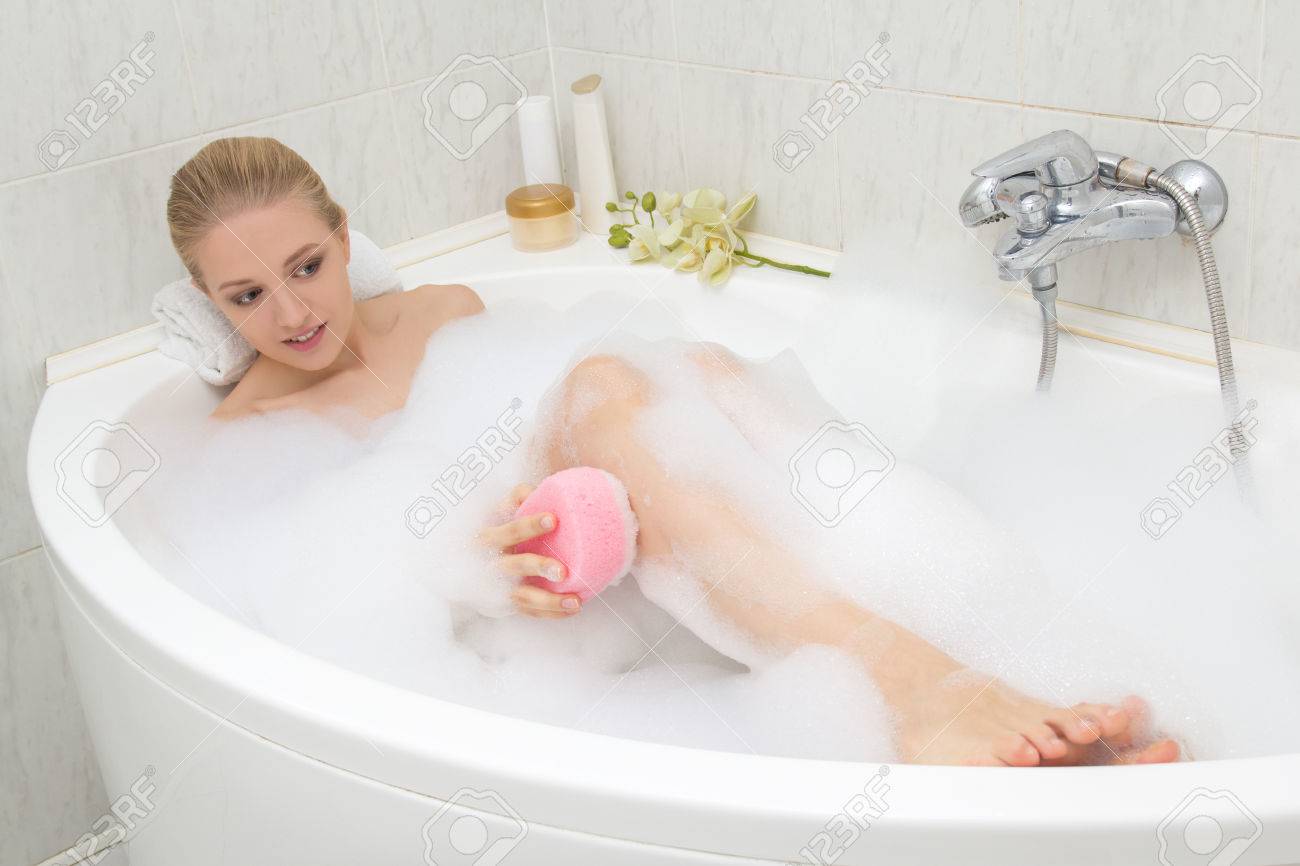 bath bubble sexy Big breast and milk