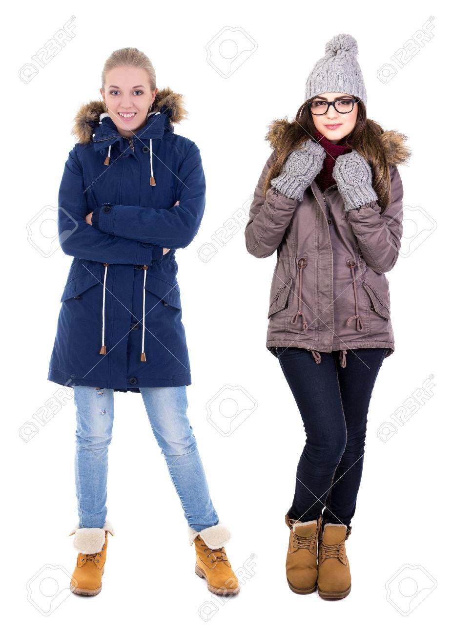 Retrato De Cuerpo Entero De Dos Mujeres J venes En Ropa De