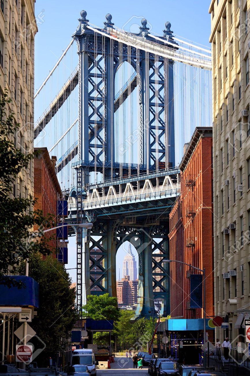 Manhattan Bridge And Empire State Building Seen From Brooklyn New York Stock Photo Picture And Royalty Free Image Image 15148995