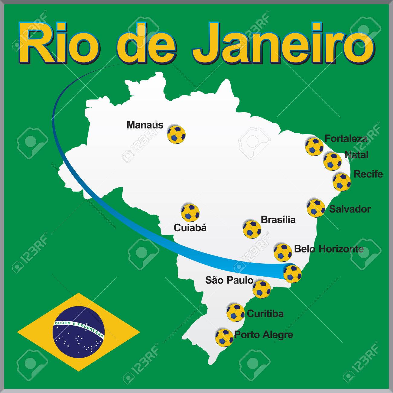 De Kaart Van Het Rio De Janeiro Stock Afbeelding Afbeelding Bestaande Uit Avontuur Zuiden 13877053