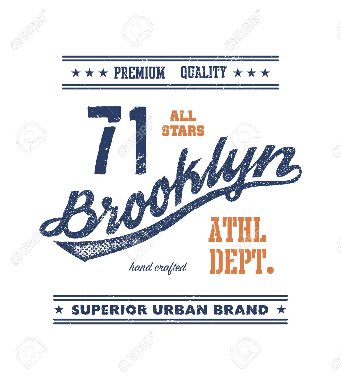 ヴィンテージはブルックリン タイポグラフィ グラフィック T シャツ ベクトル イラスト の写真素材 画像素材 Image