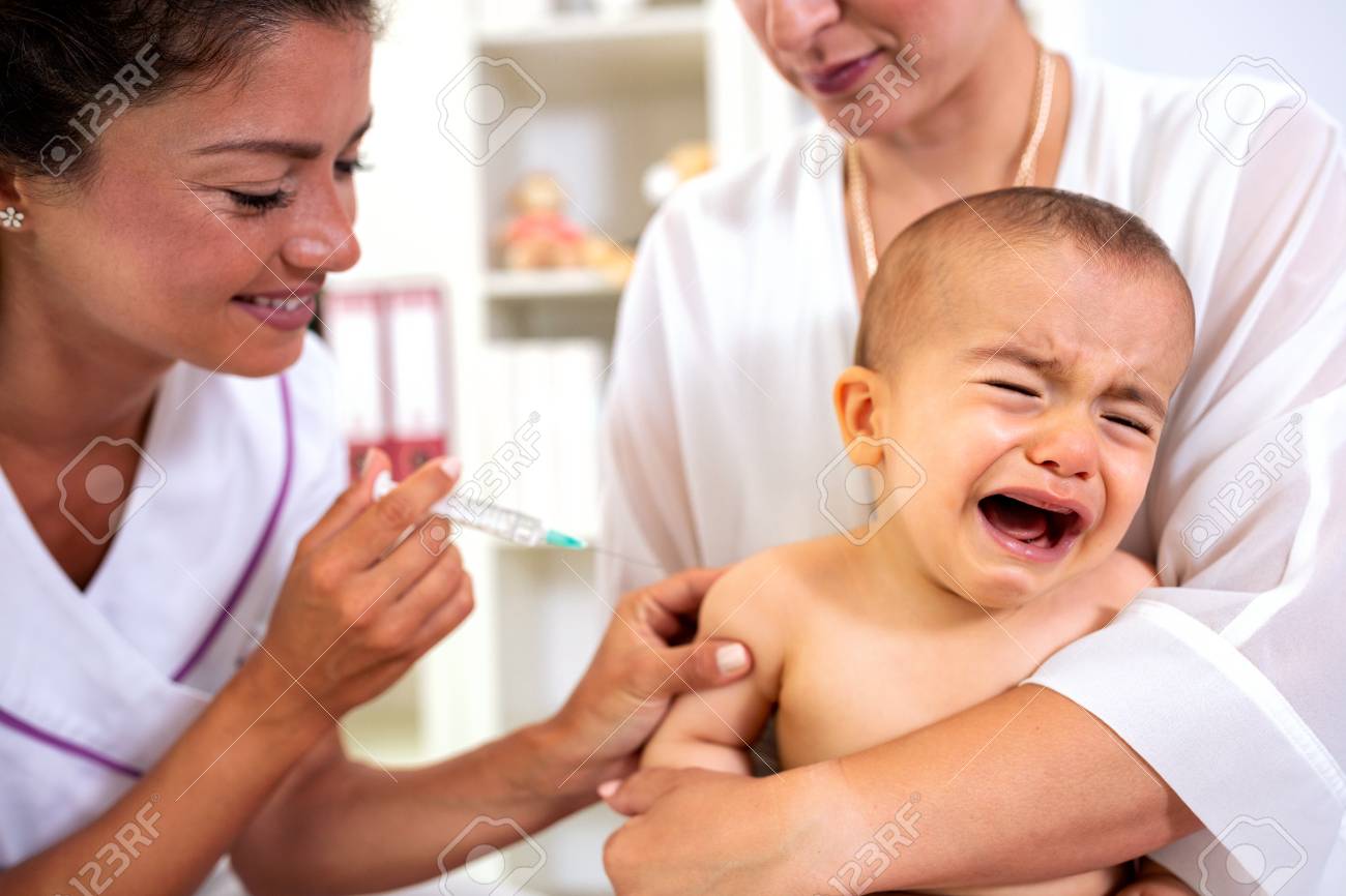baby crying after vaccination