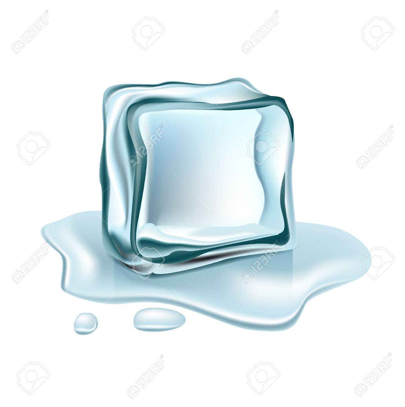 Single Ice Cube Isolated On White Background Royalty Free Cliparts