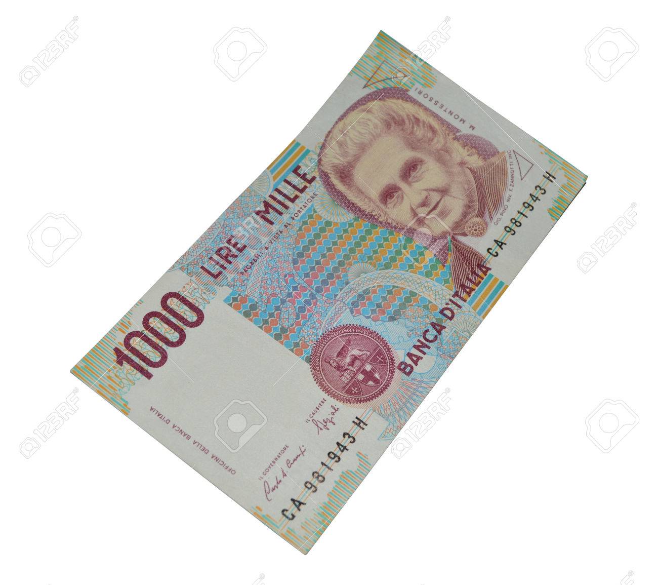 1000 Lire Old Italian Banknote Currency 免版權照片，圖片，畫像及圖片庫. Image 37157617