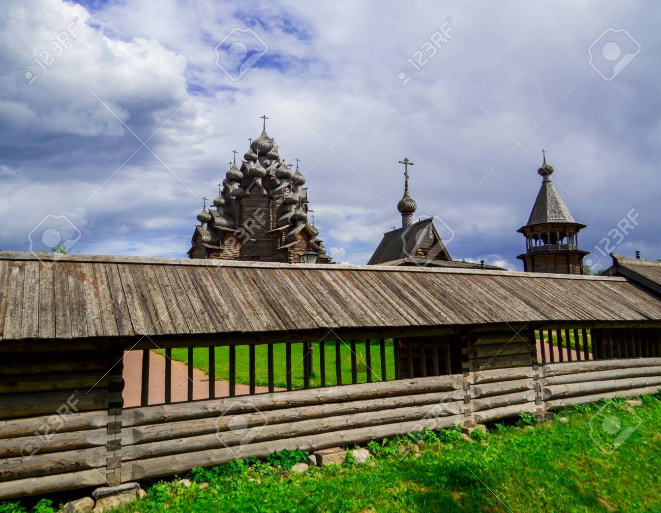 View of the wooden Church of the Intercession of the Holy Virgin in St. Petersburg, Russia - 151391743 View of the wooden Church of the Intercession of the Holy Virgin in St. Petersburg, Russia - 151391743