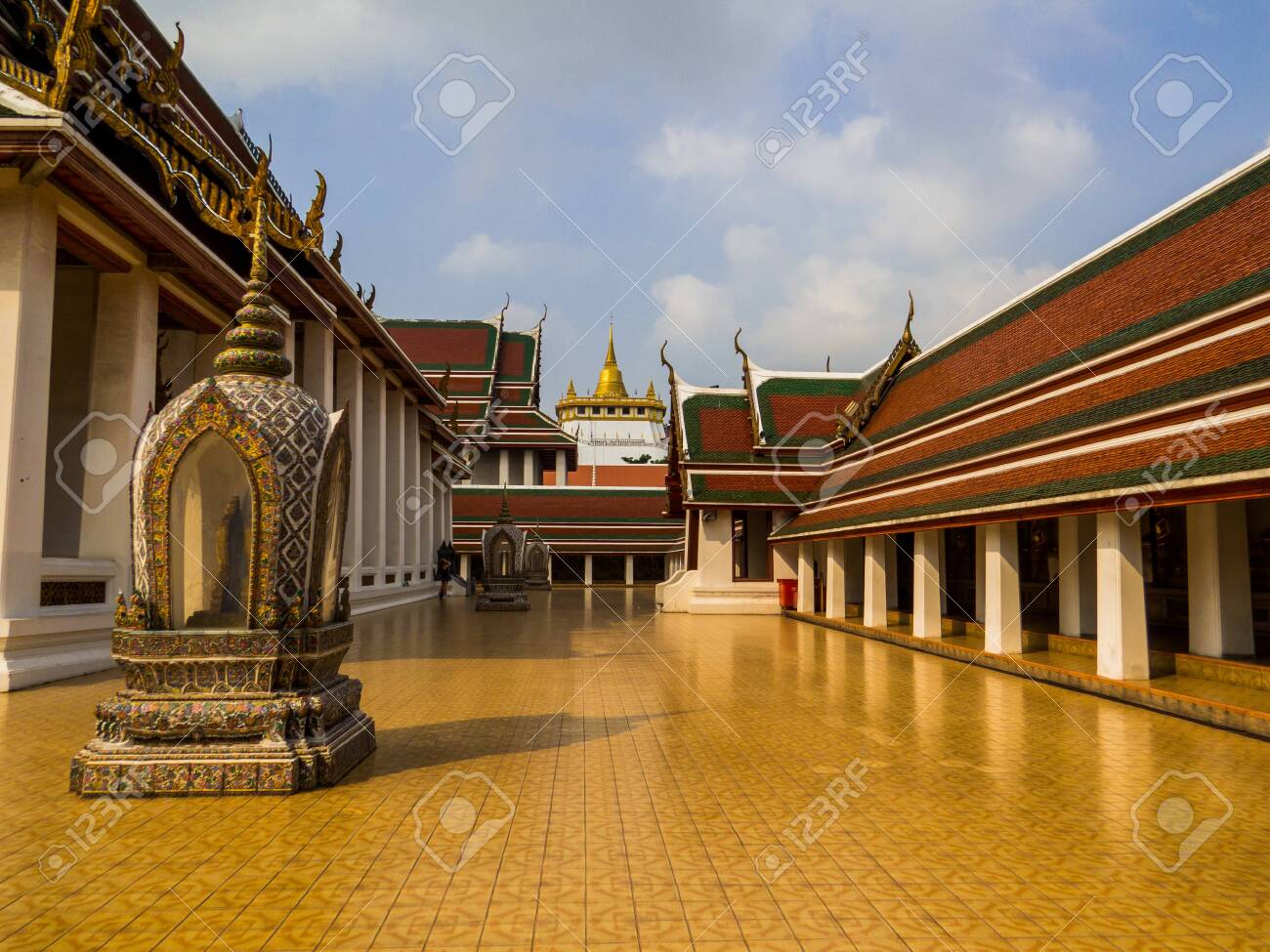 Bangkok, Thailand - January 16, 2020: View of the Wat Saket (or Golden Mount). - 151449105 Bangkok, Thailand - January 16, 2020: View of the Wat Saket (or Golden Mount). - 151449105