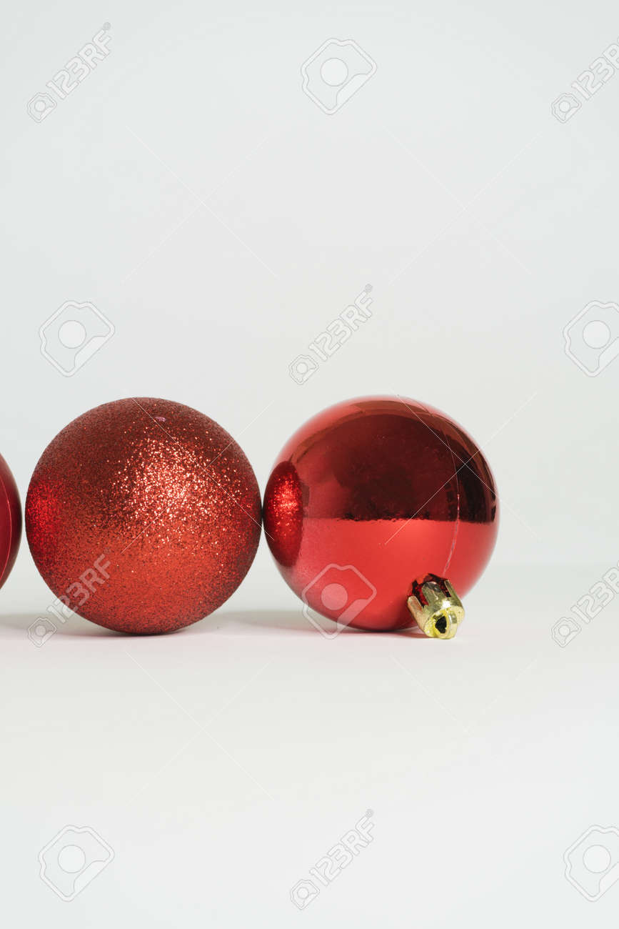 red christmas balls white background and last lucid sphere - 157694549 red christmas balls white background and last lucid sphere - 157694549