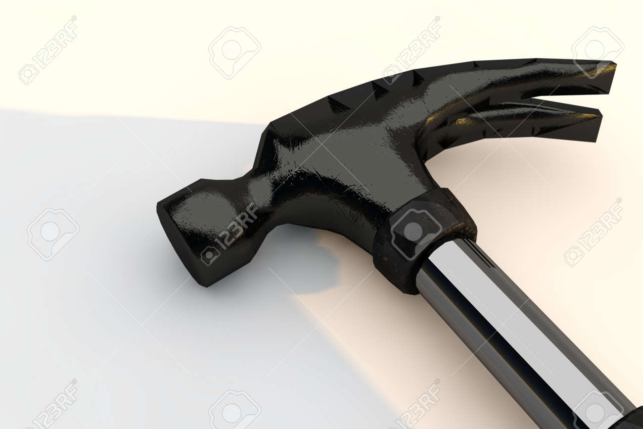 Hammer tool isolated on white background. 3D Render - 166572252 Hammer tool isolated on white background. 3D Render - 166572252