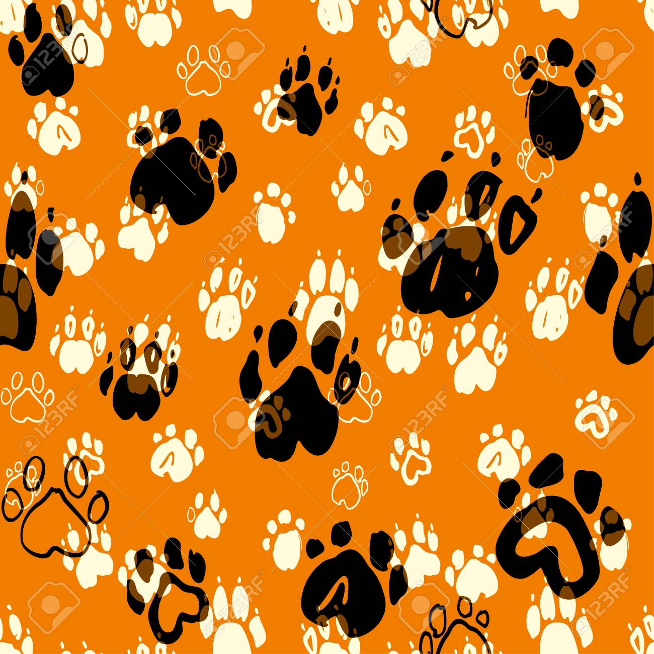 Padrao Sem Emenda De Patas De Caes Fundo De Gengibre Vector Animal Ilustraciones Vectoriales Clip Art Vectorizado Libre De Derechos Image 90668749