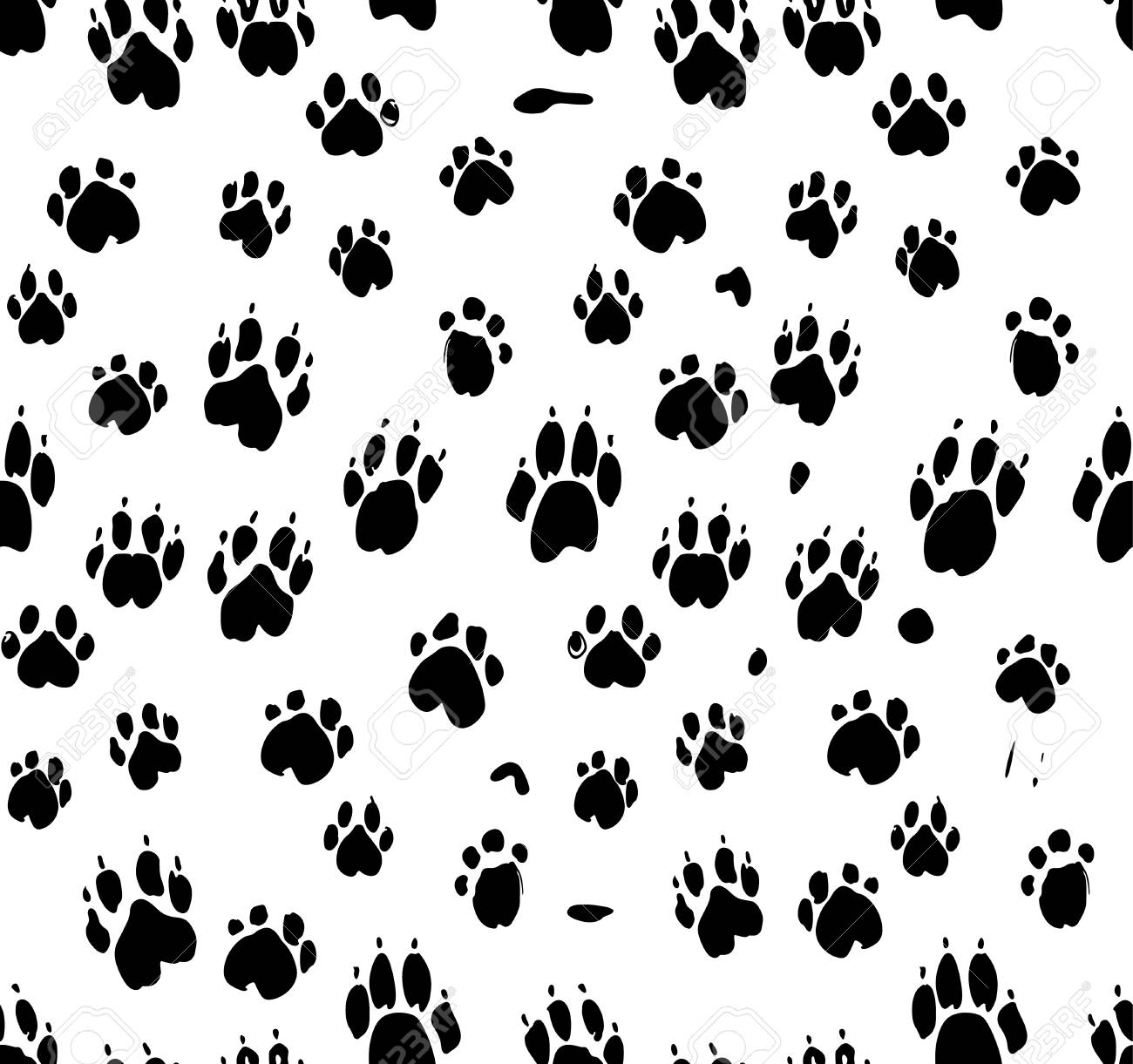 Padrao Sem Emenda De Patas Do Cao Animal Vector Fundo Monocromatico Ilustraciones Vectoriales Clip Art Vectorizado Libre De Derechos Image 90668746