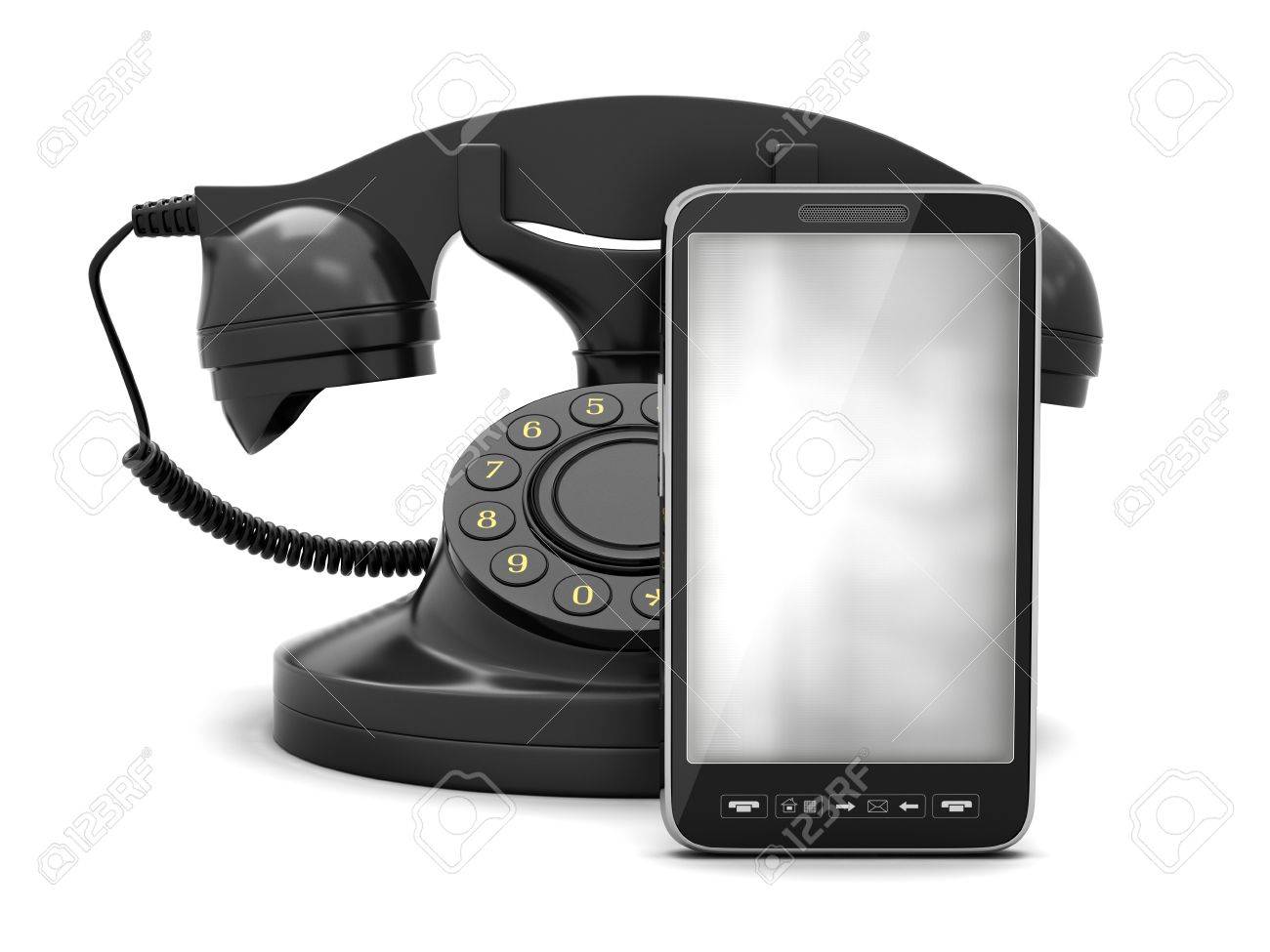 Handy Und Telefon Mit Wählscheibe Lizenzfreie Fotos, Bilder Und Stock  Fotografie. Image 19864535.