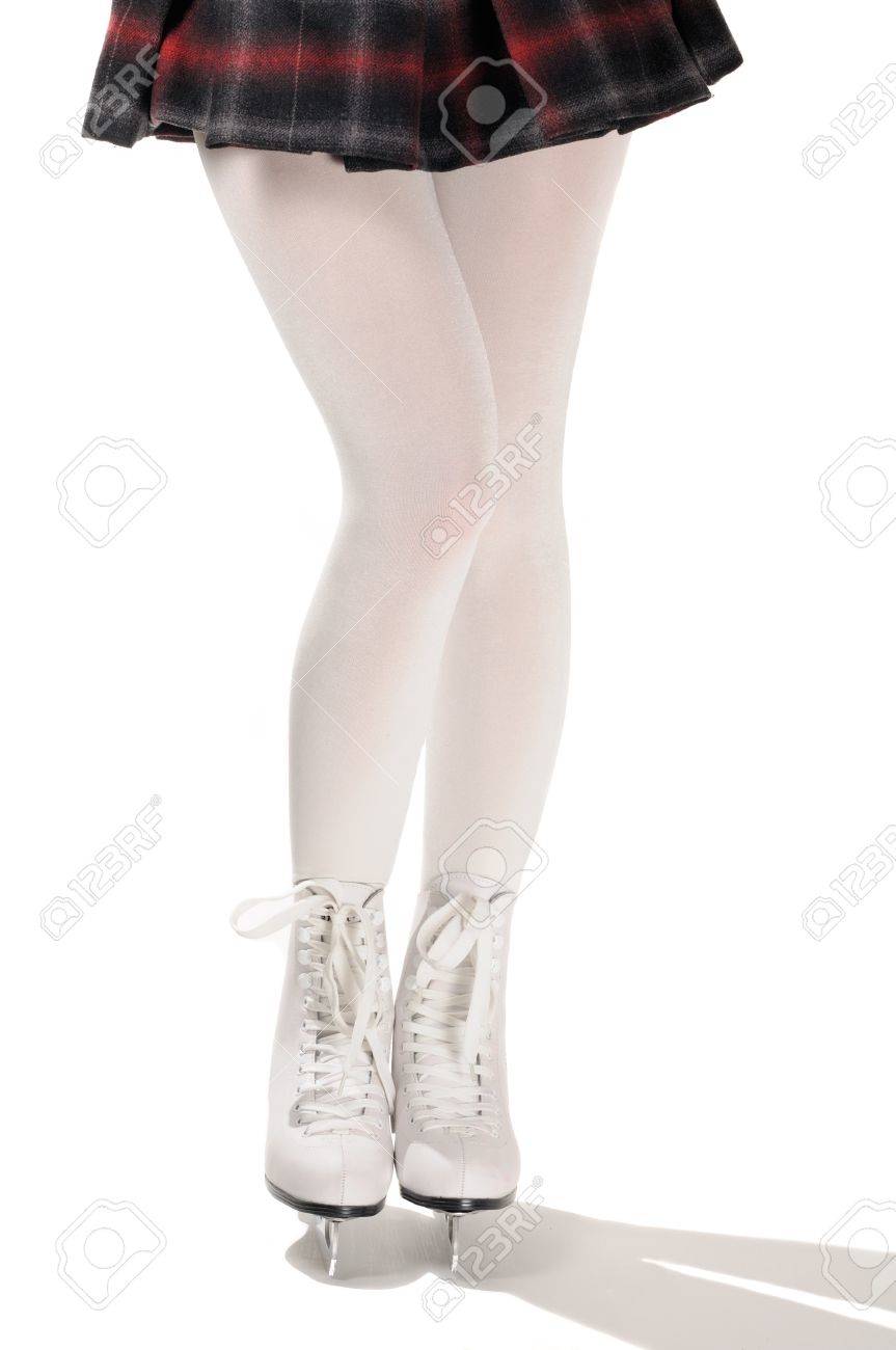 ホワイト スケート フィギュア スケート選手の足の写真素材・画像素材 Image 11268703