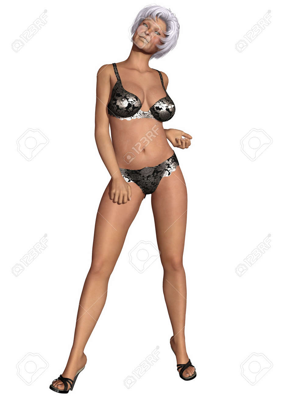 老婆フェチ画像 ランジェリーとセクシーなおばあちゃんの写真素材・画像素材 Image 9016047