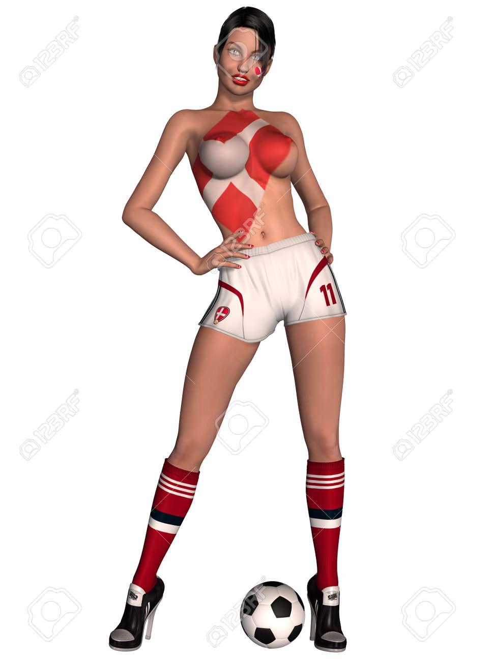 Sexy Soccer Girl With Country Colors 