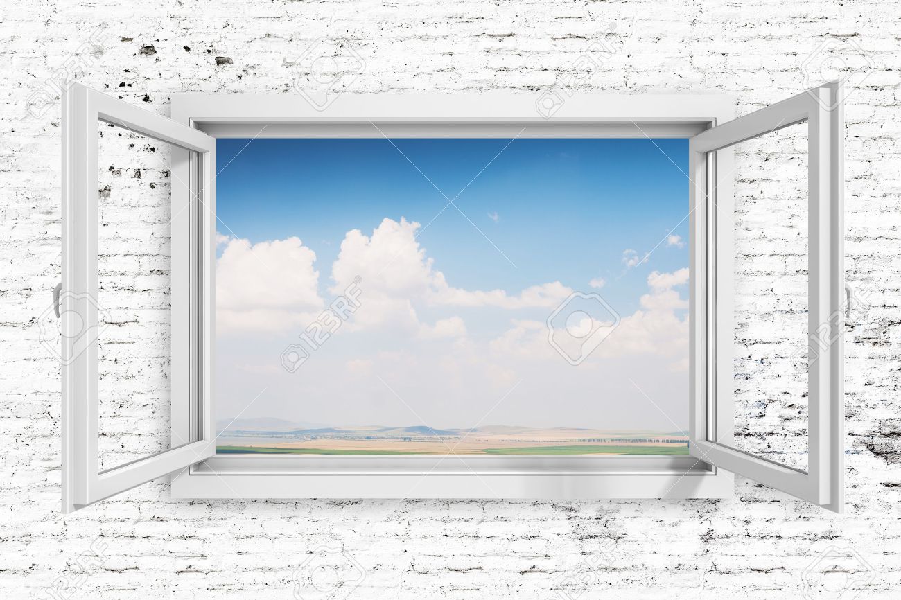 Download 3d Window Frame With Beautiful Blue Sky Background Stock Photo Picture And Royalty Free Image Image 32612802