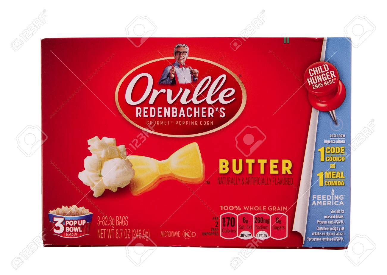 RIVER FALLS,WISCONSIN-AUGUST 19,2014: A Box Of Orville Redenbacher's  Microwave Popcorn. This Popcorn Is A Product Of ConAgra Food Inc. Stock  Photo, Picture and Royalty Free Image. Image 30884243., image size:1300x924