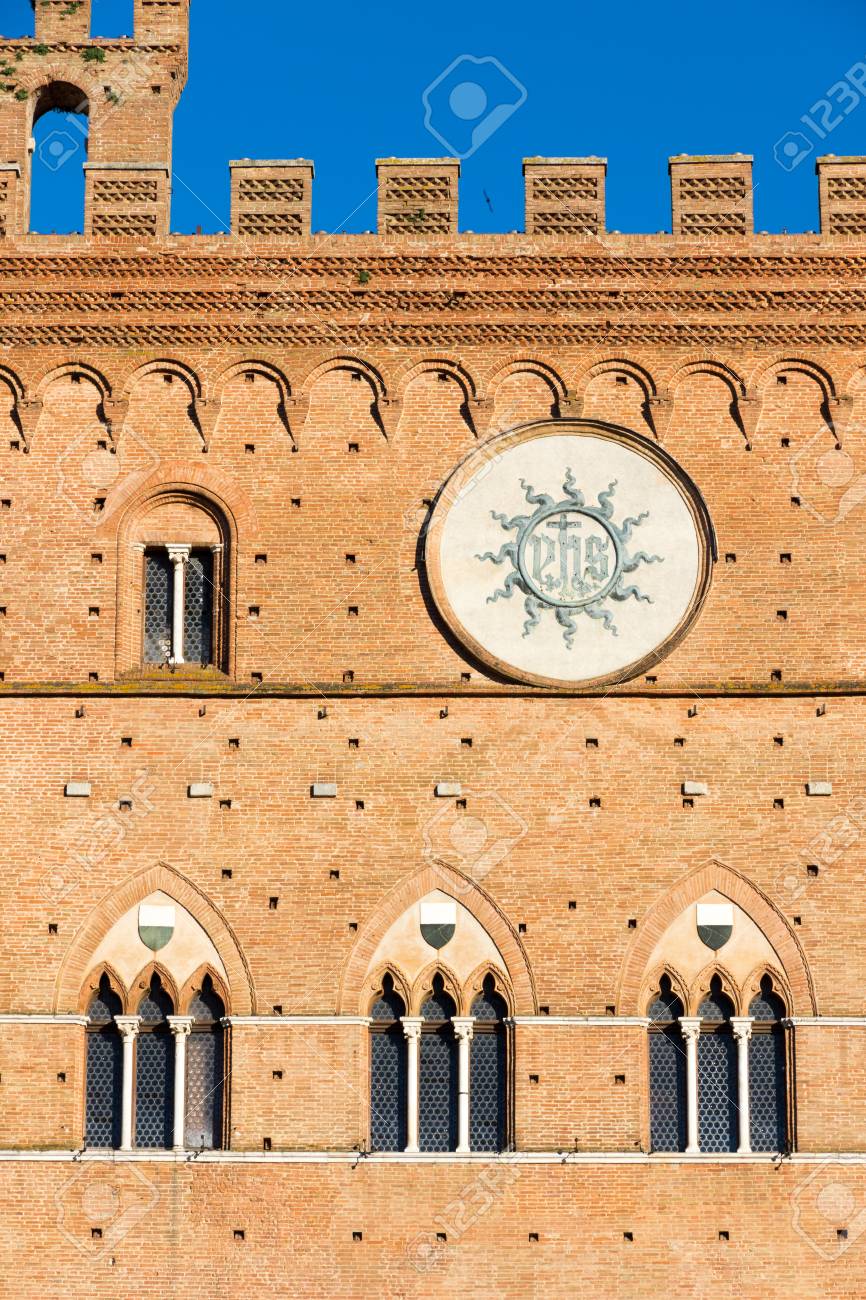 Stock Photo - The town hall of siena (1297) is a palace in Siena, Tuscany, central Italy
