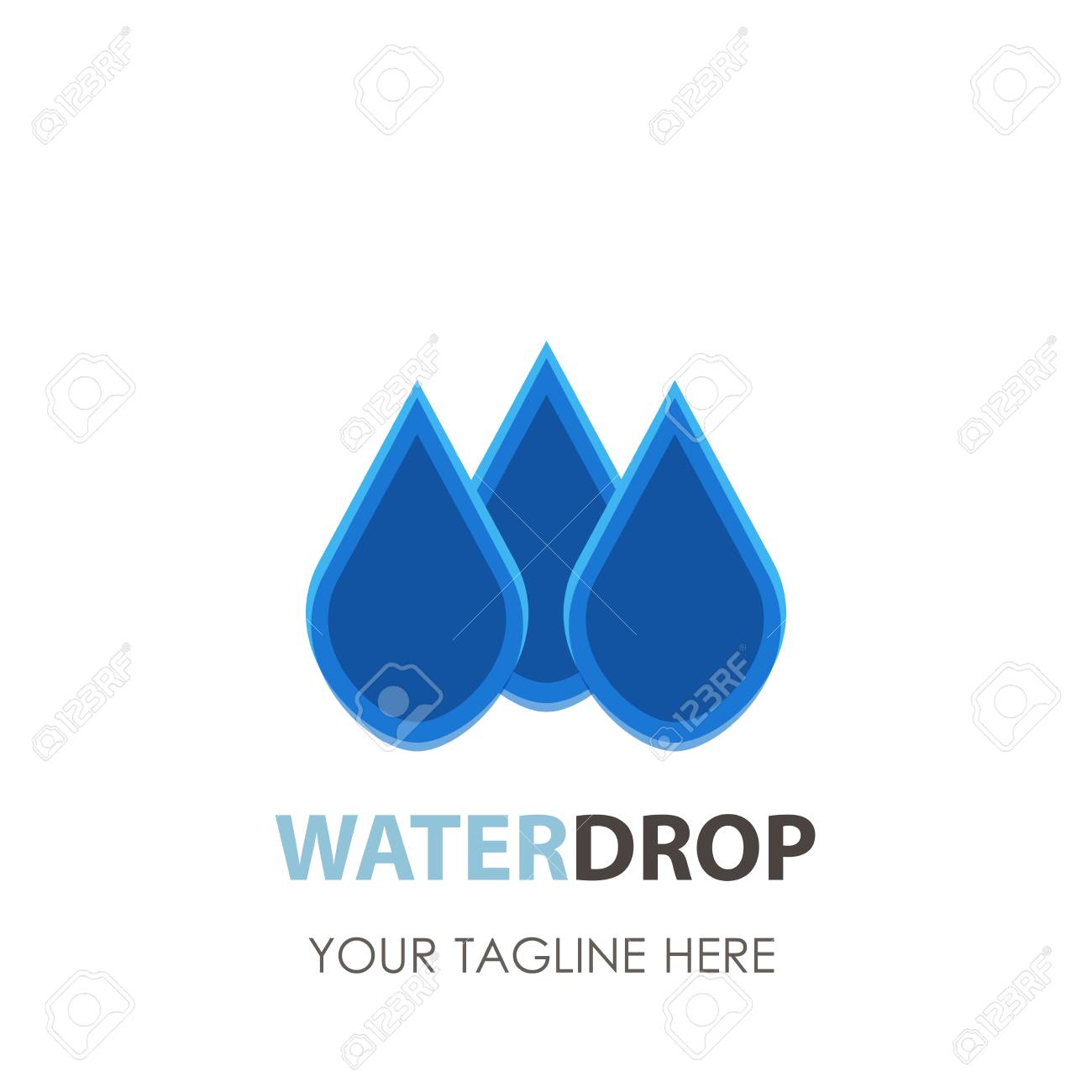 water drop logo vector icon design clean aqua blue symbol nature