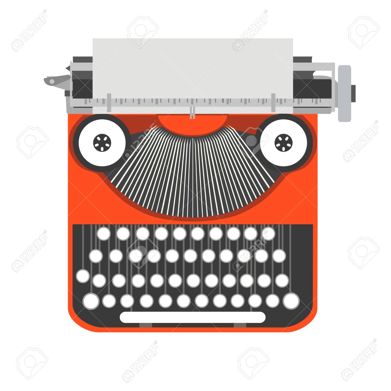 タイプライター古い ヴィンテージベクトル作家のイラスト レトロタイプの紙を分離 レターマシンのデザインアイコン アンティーク のイラスト素材 ベクタ Image