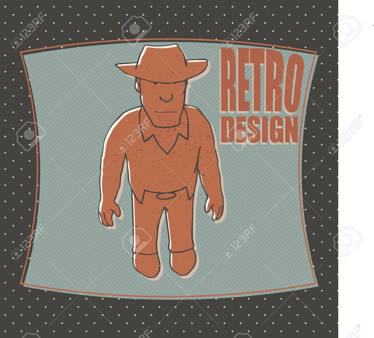 帽子と投げ縄のベクトル図に面白いカウボーイのイラスト素材 ベクタ Image