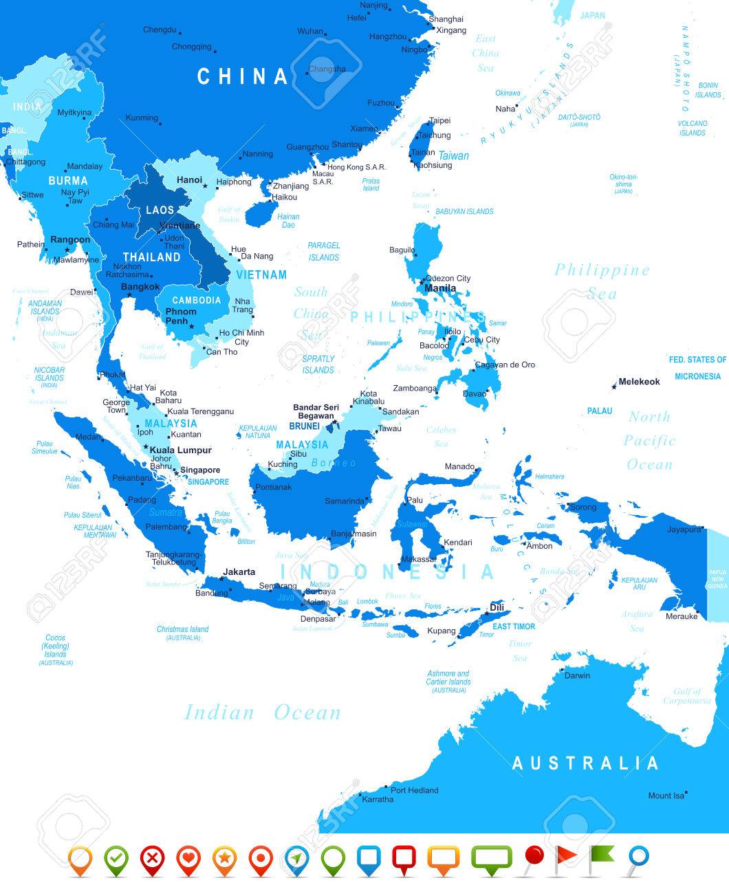東南アジア地図 土地の輪郭 国や土地の名前 都市名 水オブジェクト名 非常に詳細なベクトル イラスト イメージに含まれているナビゲーション アイコン のイラスト素材 ベクタ Image 東南アジア地図 土地の輪郭 国や土地の名前 都市名 水オブジェクト名 非常に詳細なベクトル イラスト イメージに含まれているナビゲーション アイコン のイラスト素材 ベクタ Image