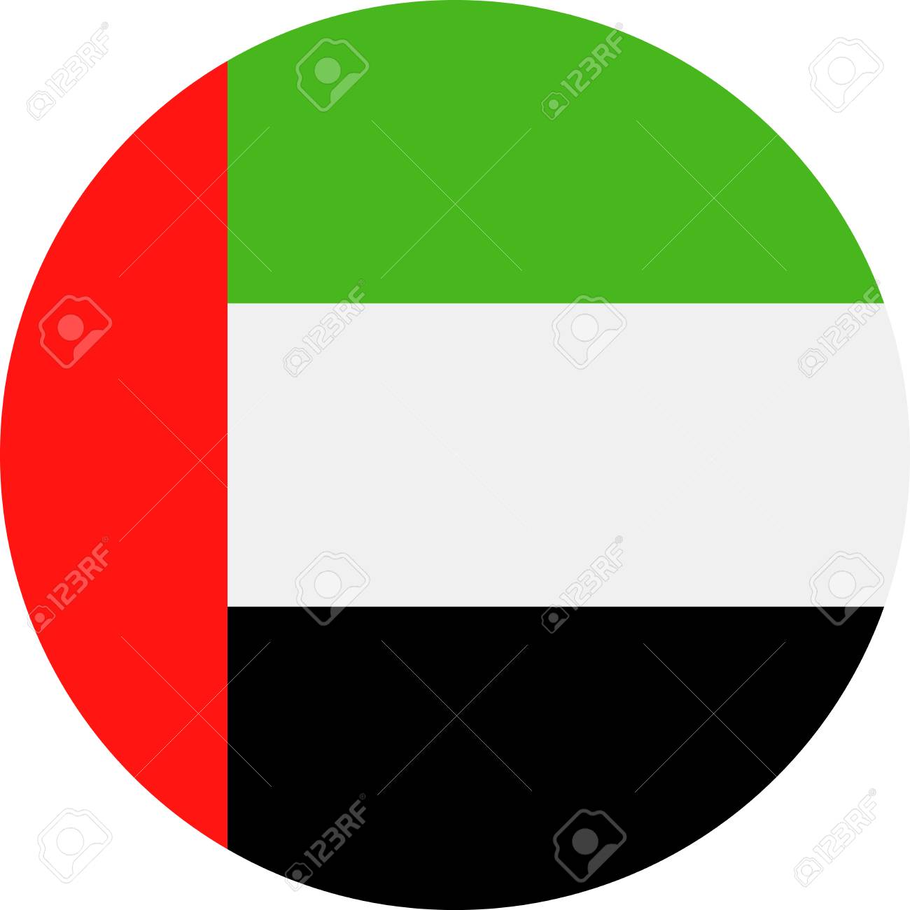 united arab emirates flag vector round flat icon illustration
