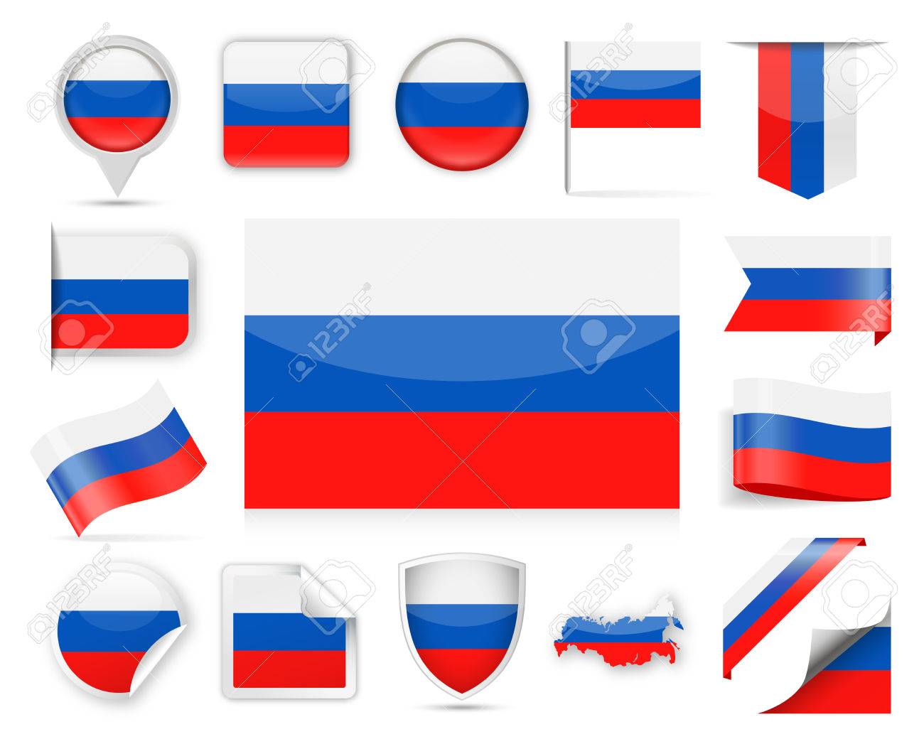 ロシア国旗セット ベクトル図のイラスト素材 ベクタ Image