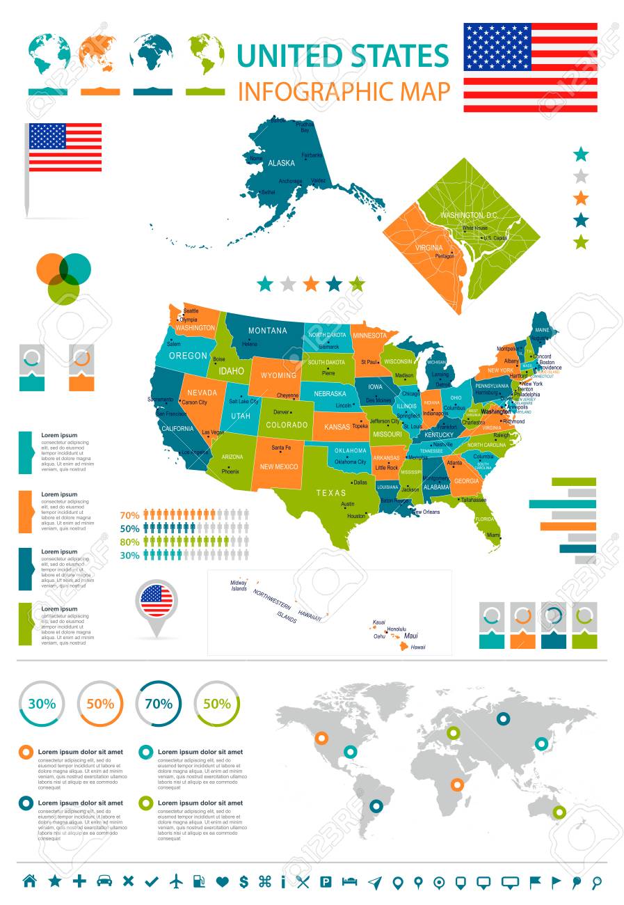 united states map infographic