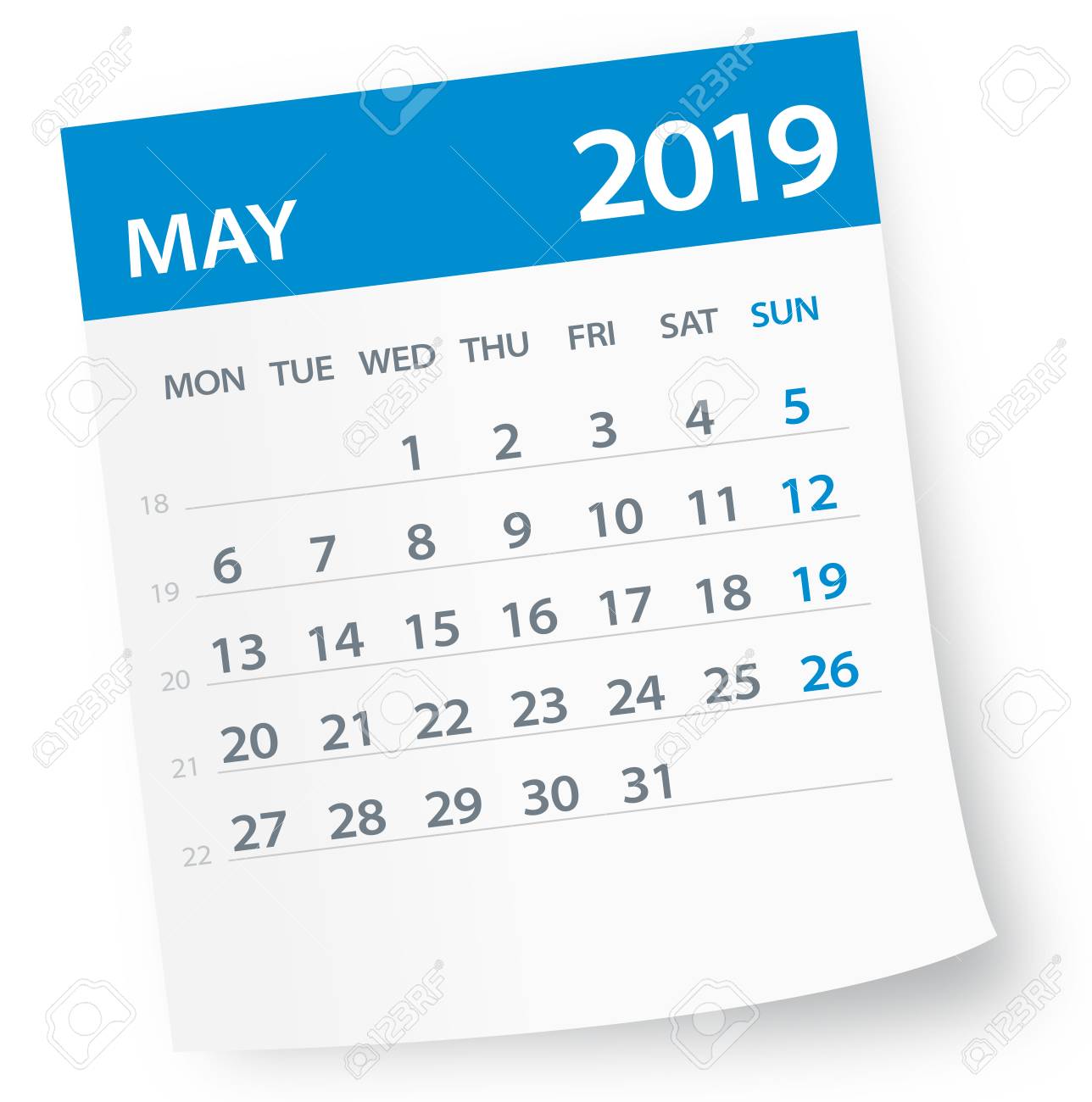 may 2019 calendar leaf illustration vector graphic page royalty may 2019 calendar page