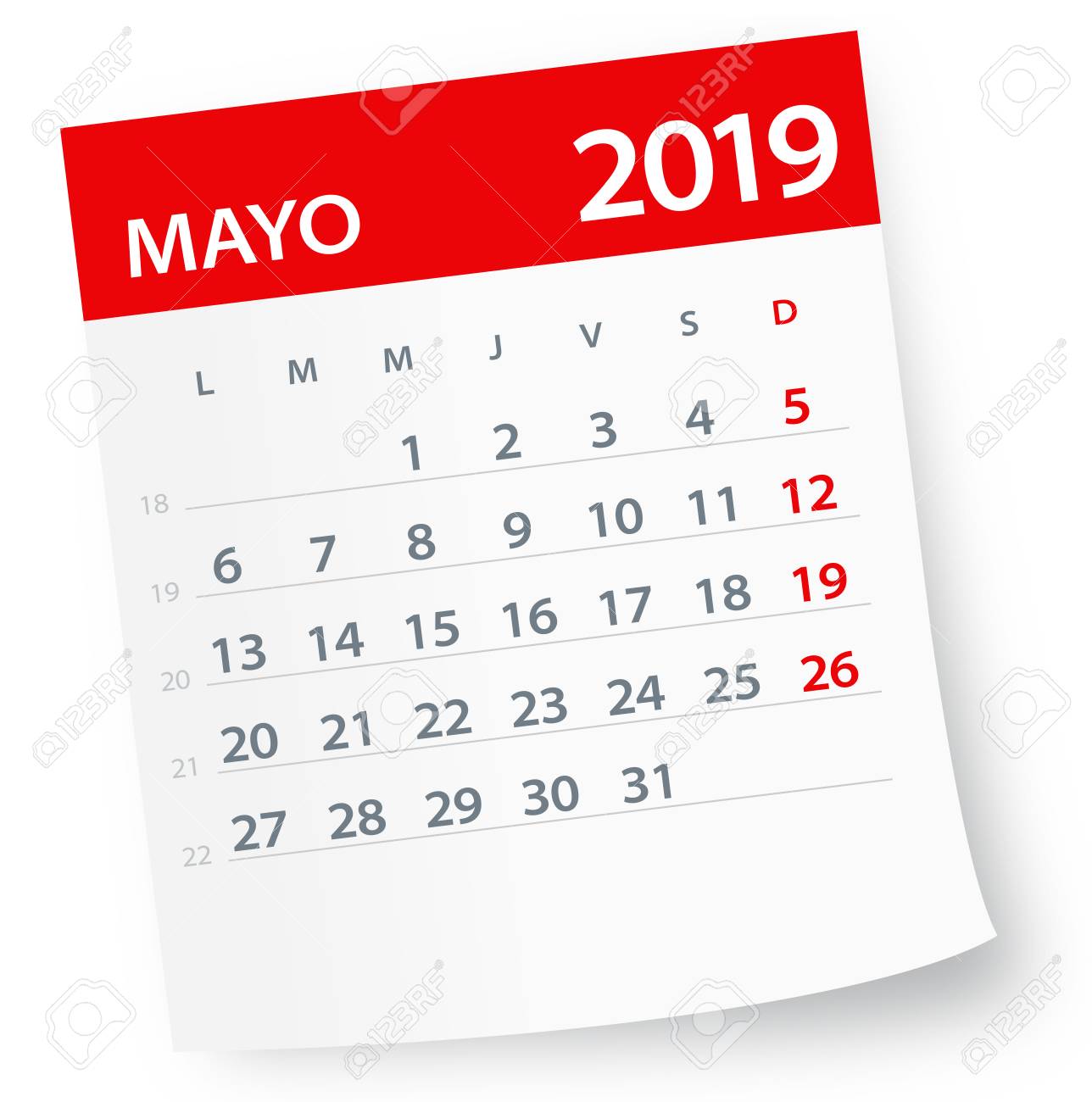 may 2019 calendar leaf illustration vector graphic page royalty may 2019 calendar page