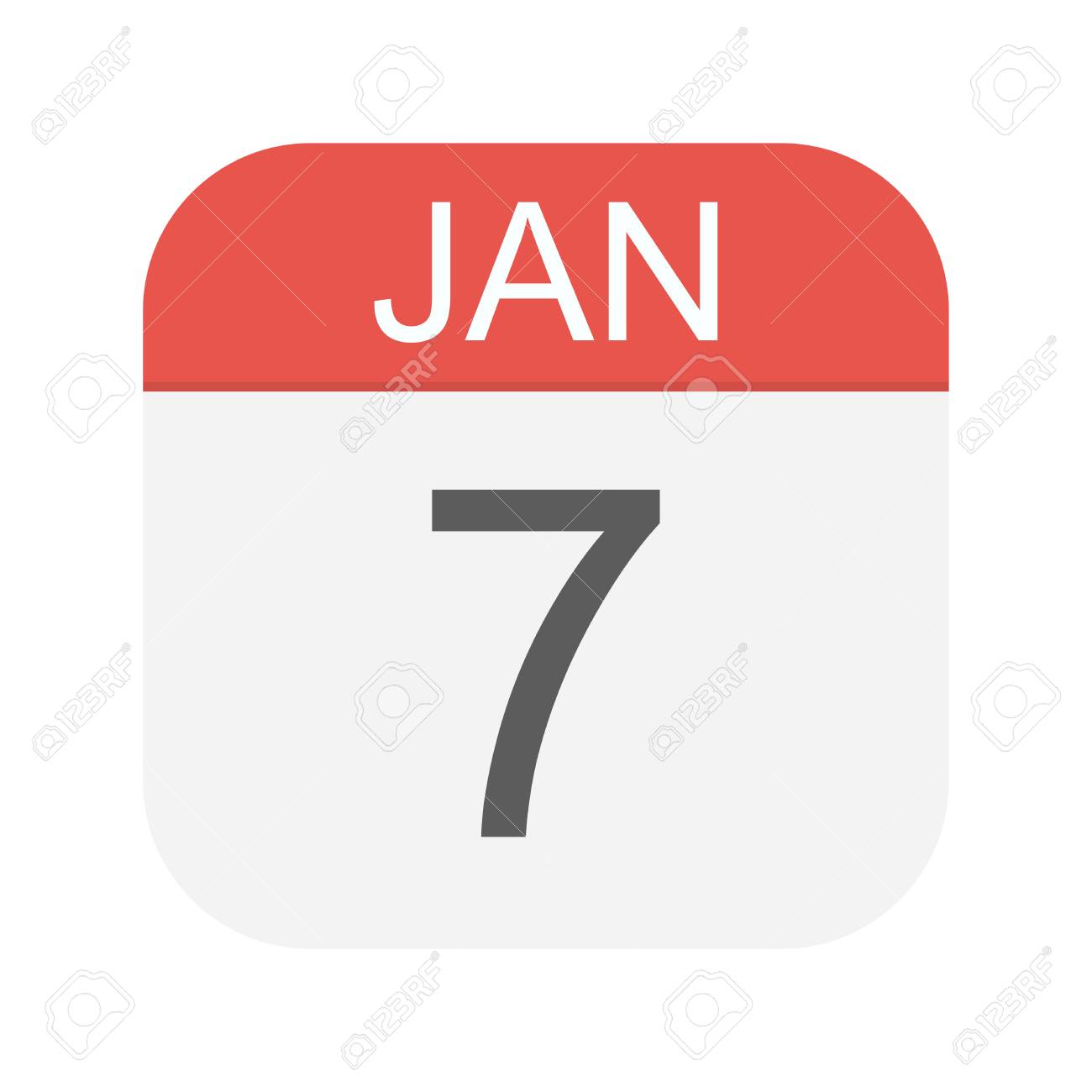 january 7 calendar icon vector illustration royalty free january calendar icon