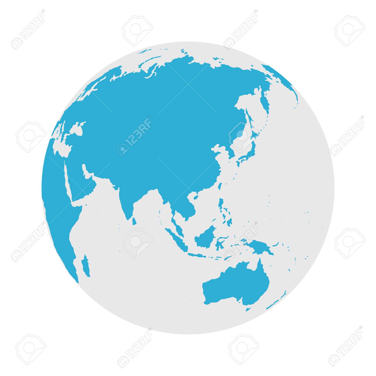 Globe Icon - Round World Map Flat Vector Illustration - 128499750 Globe Icon - Round World Map Flat Vector Illustration - 128499750