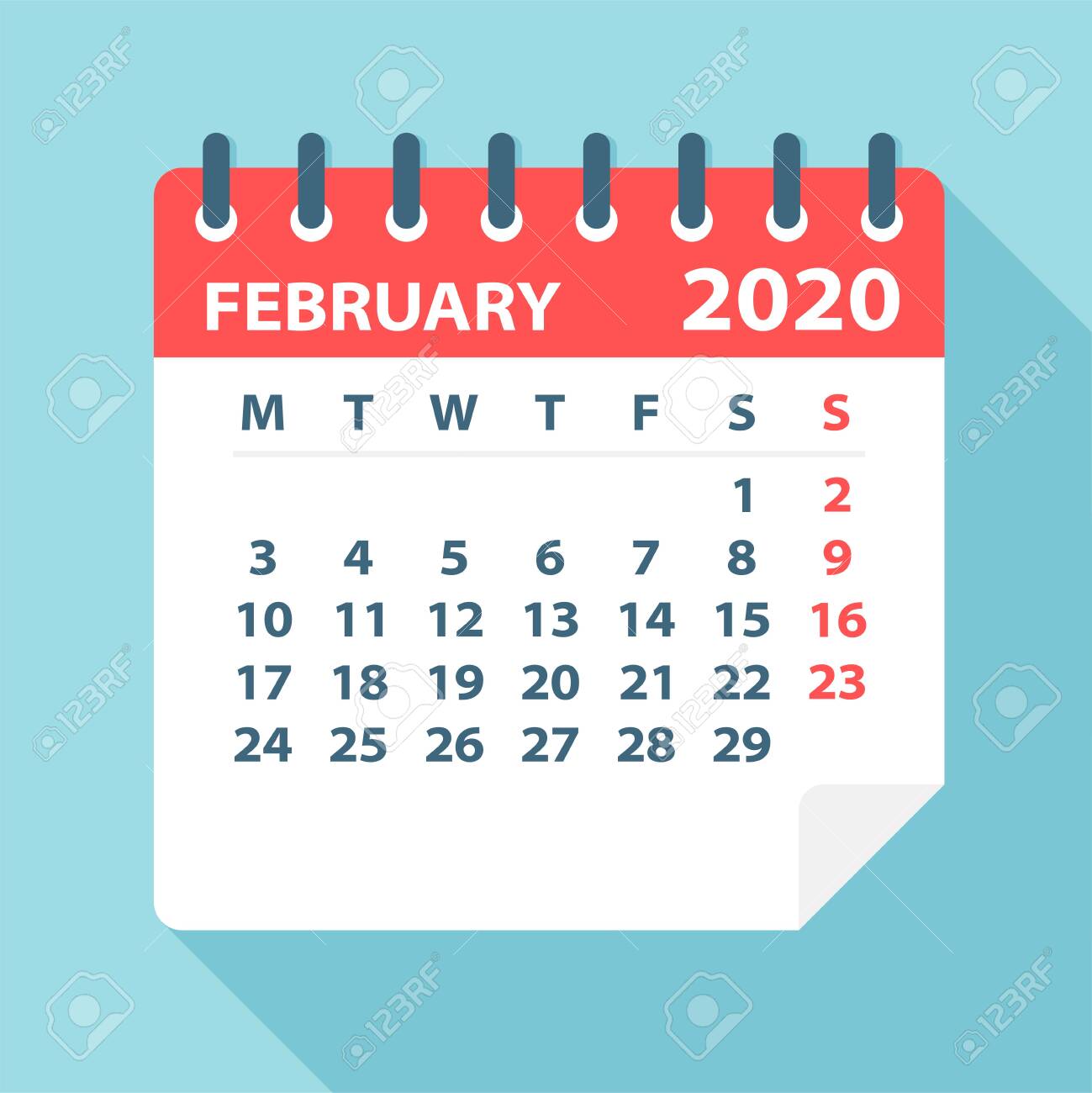february 2020 calendar leaf illustration vector graphic page calendar february 2020 february 2020