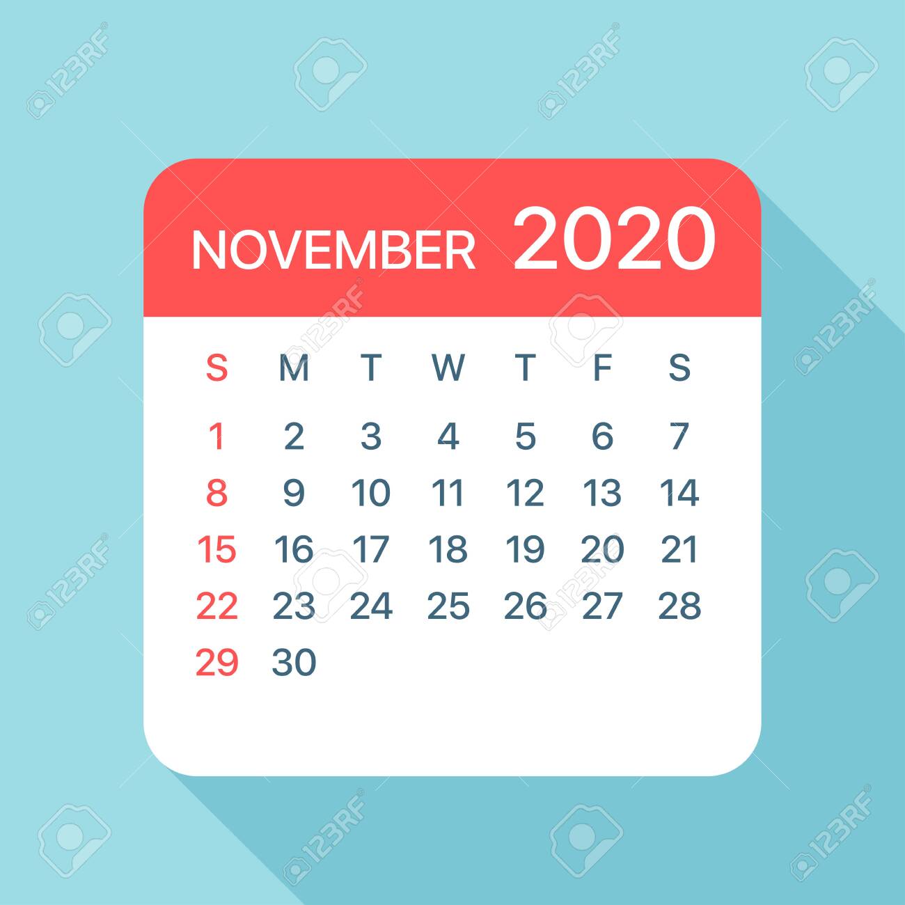 november 2020 calendar leaf illustration vector graphic page calendar november 2020 november 2020