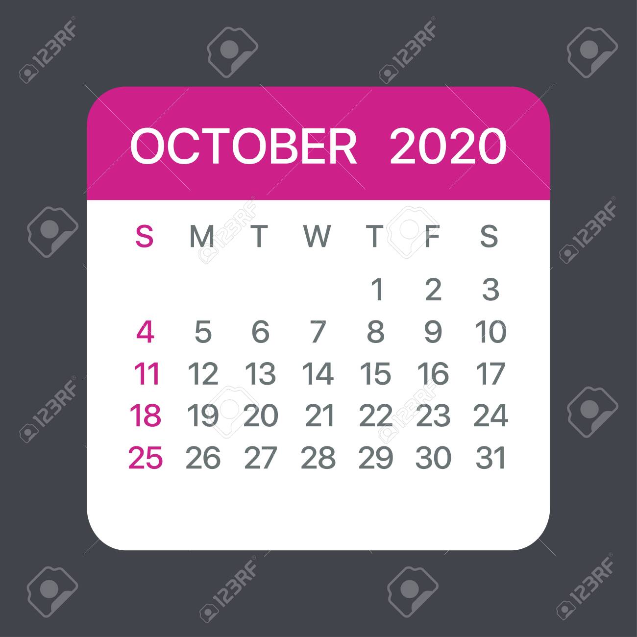 october 2020 calendar leaf illustration vector graphic page free october 2020 calendar