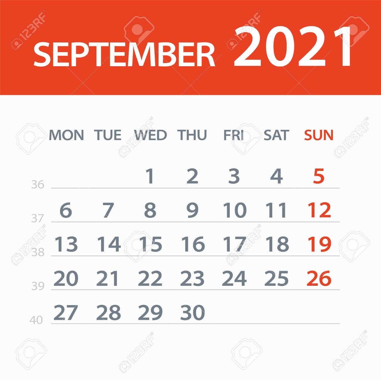 September 2021 Calendar Leaf Illustration Vector Graphic Page Royalty Free Cliparts Vectors And Stock Illustration Image 145744465 september 2021 calendar graphhic