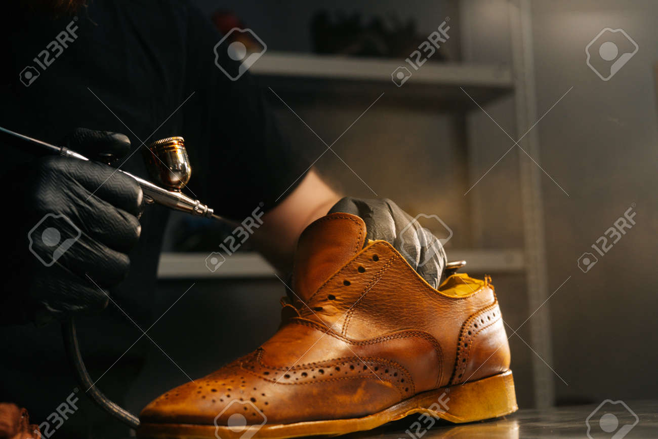 brown shoe paint